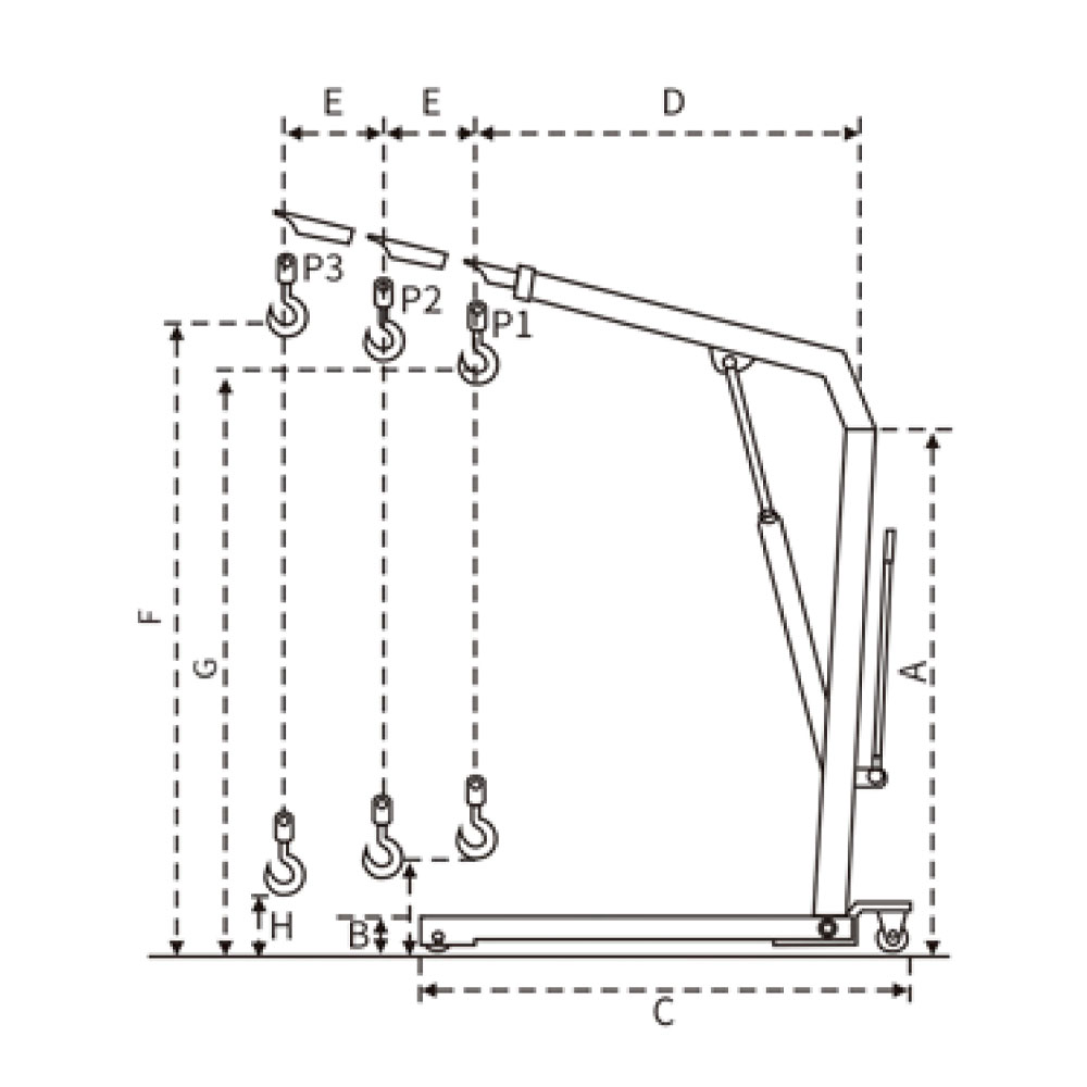 YIK Heavy Duty faltbarer Euro-Ladenkran